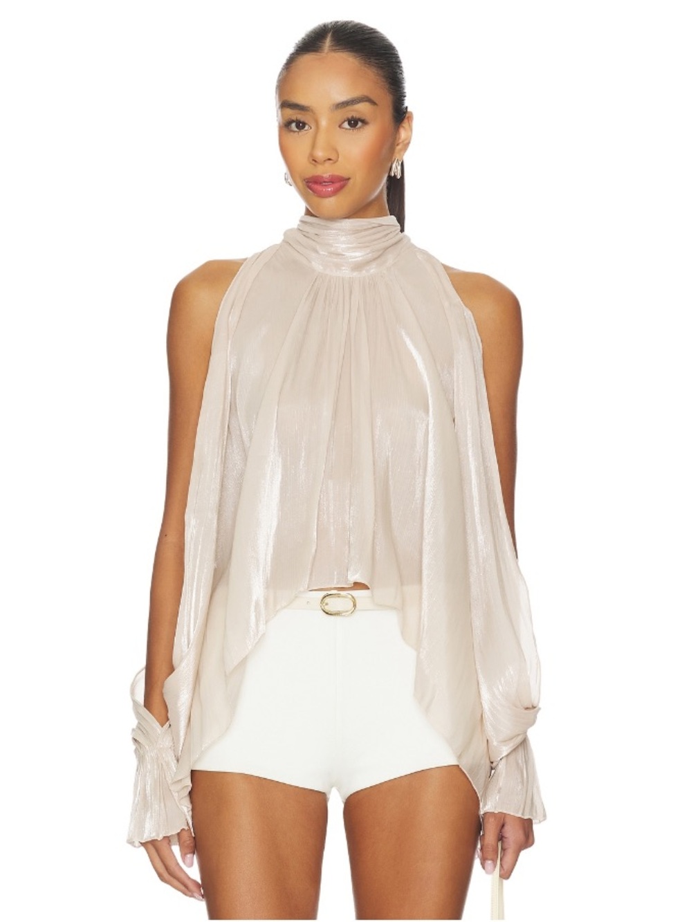 Revolve More To Come Tilly Blouse Champagne